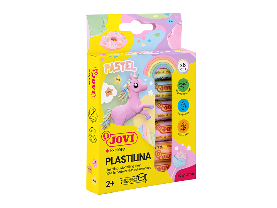 Jovi Plastilina Sett med 6 pastellfarger
