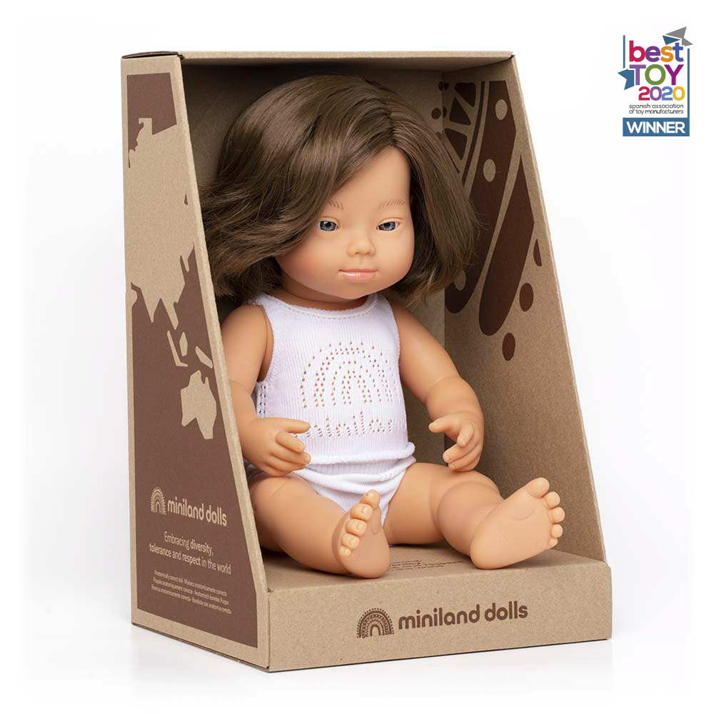 Baby Doll Caucasian Girl With Down Syndrome 38Cm