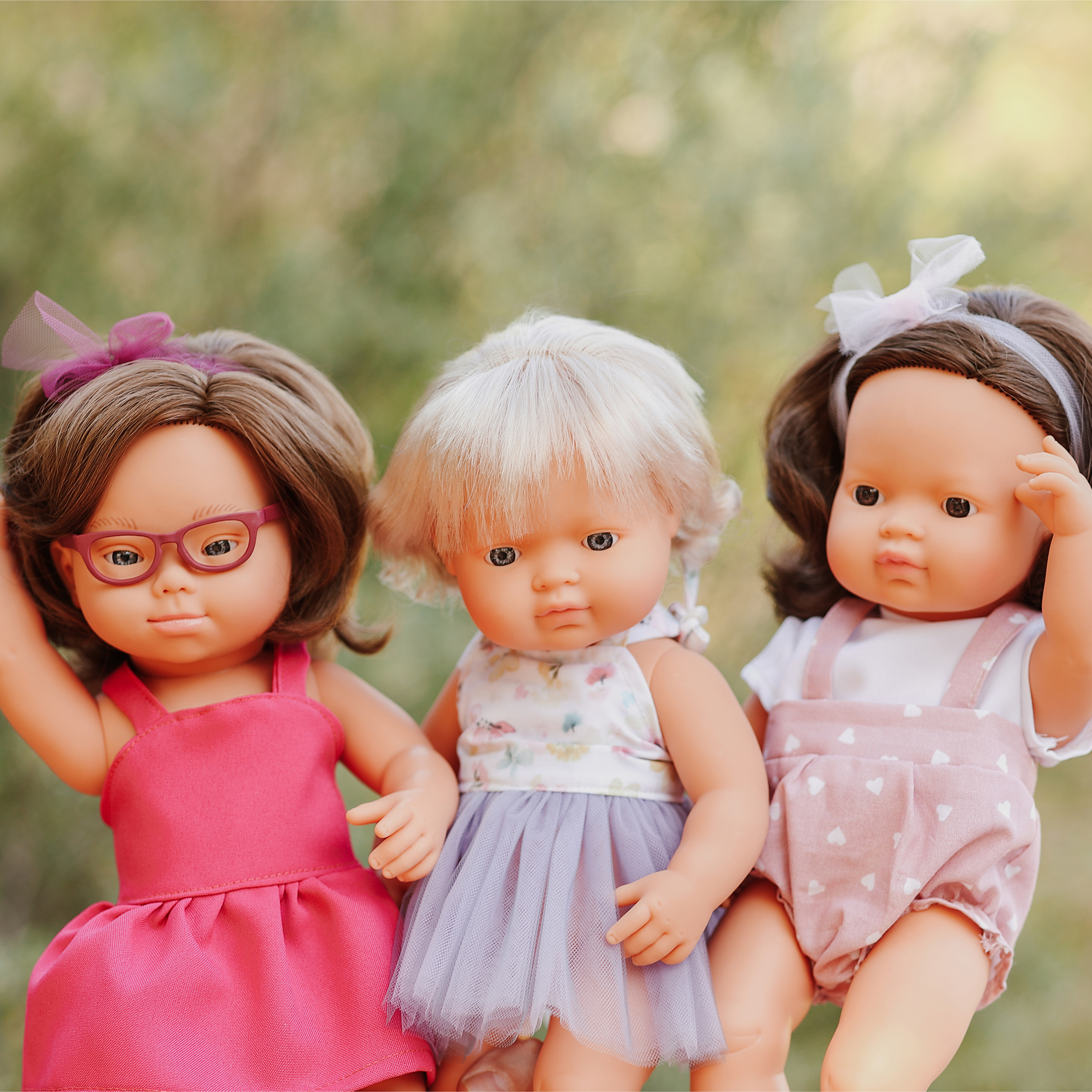 MF&M BABY DOLL BROWN HAIR GIRL 38CM