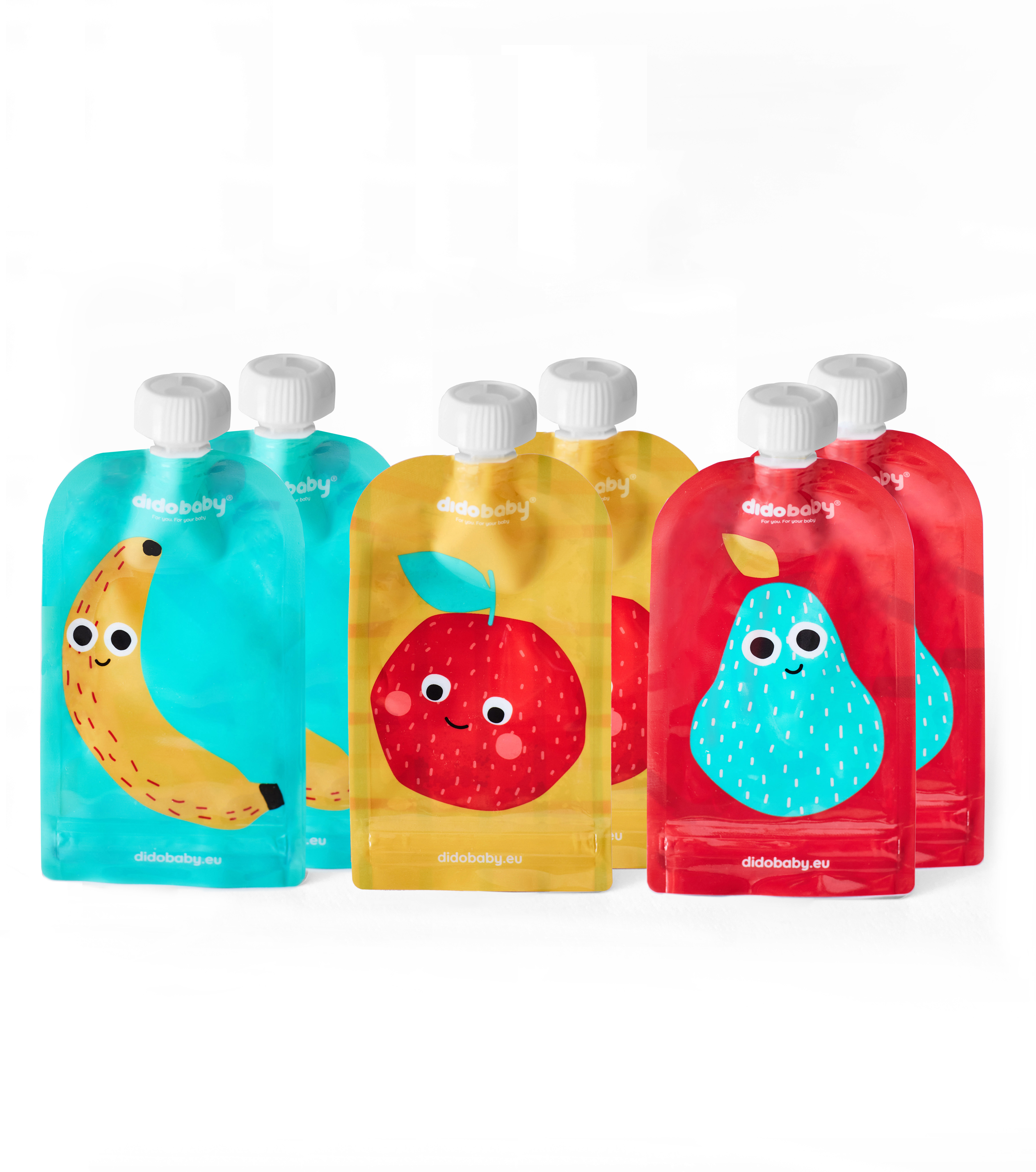 pack 6 reusable pouches - Fruits