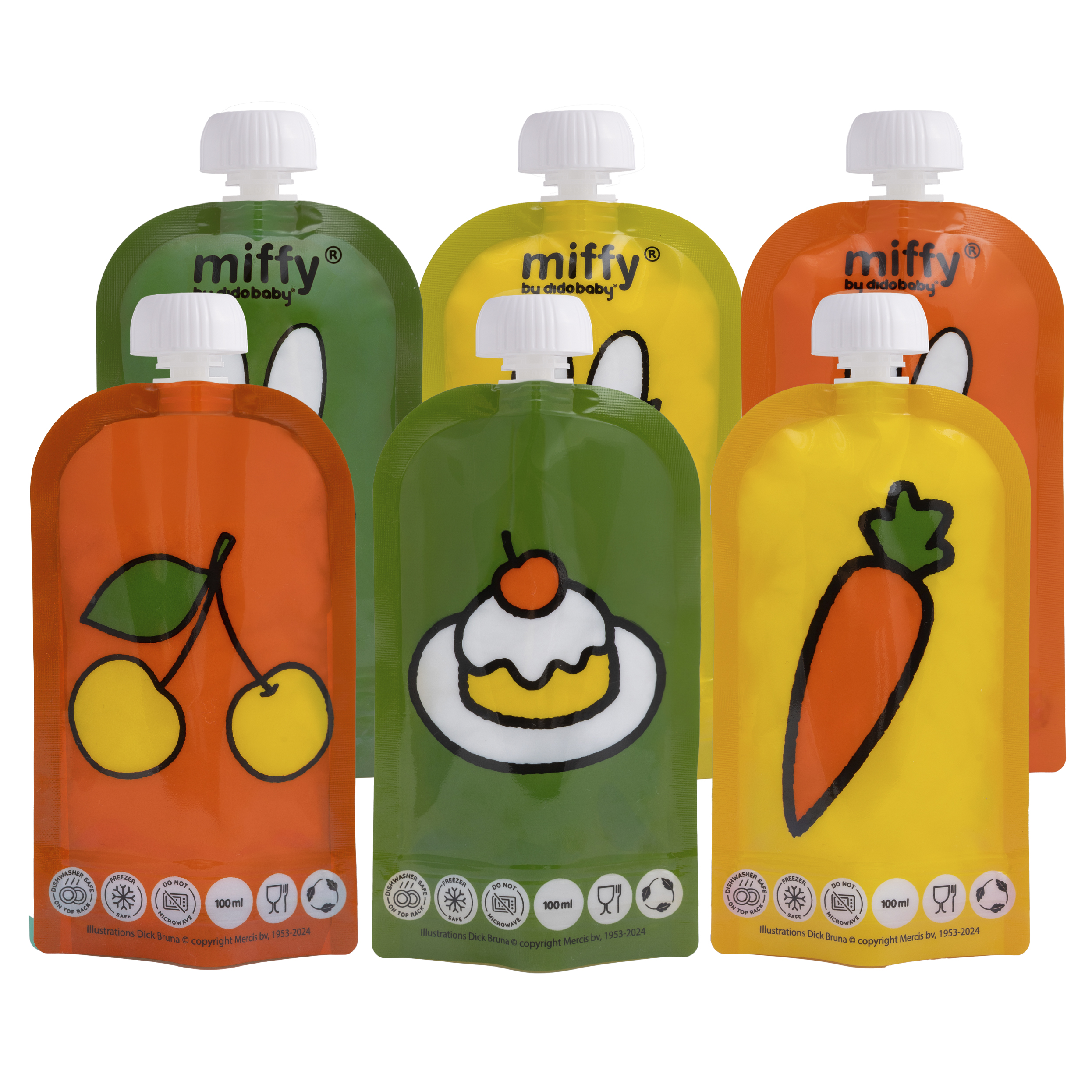 pack 6 reusable pouches - Miffy