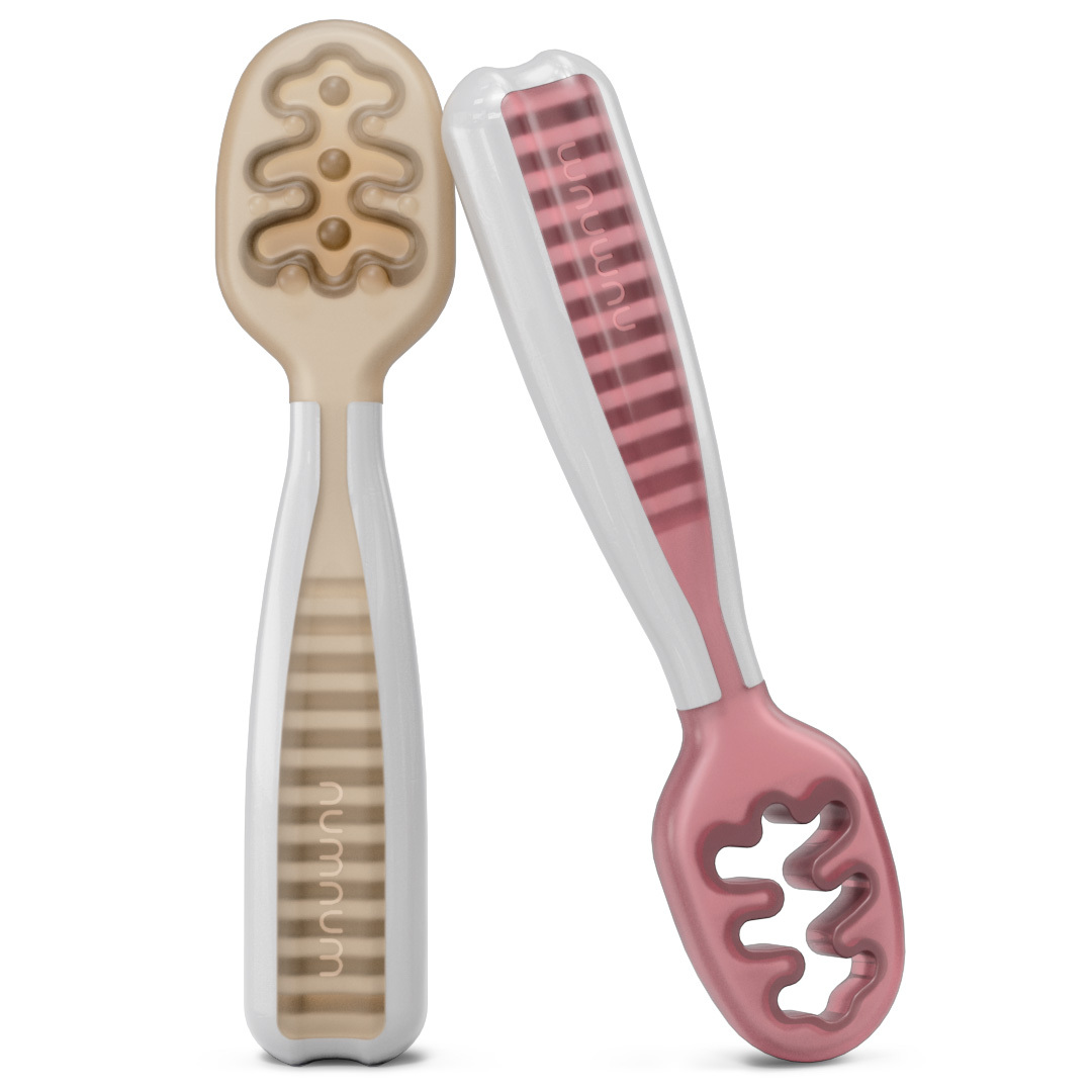Pre-Spoons Gootensils / Beige + Mauve