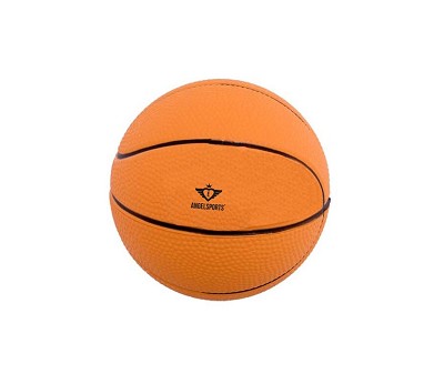 Basketball - soft foam - 12.5 cm dia. in net with headercard. colour orange