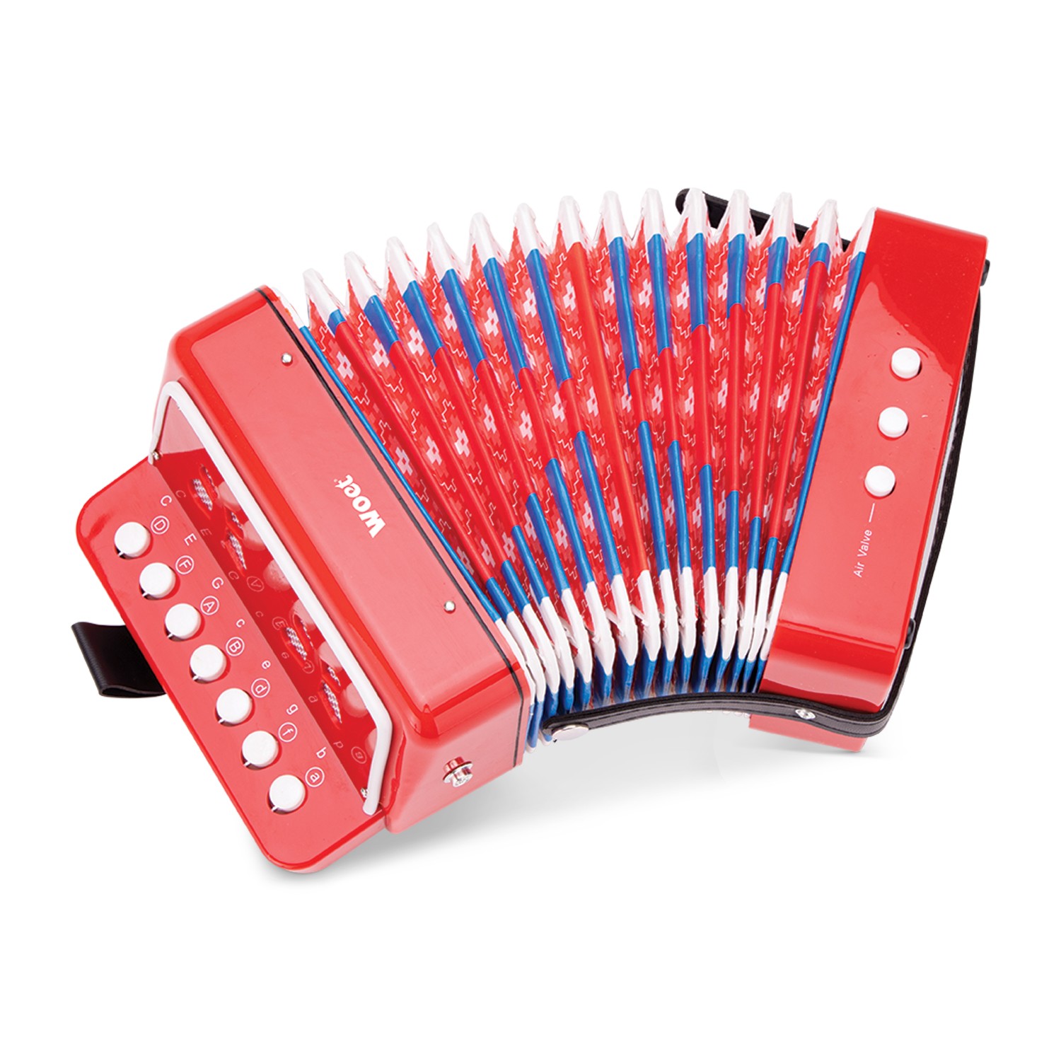 Accordion with music book - red