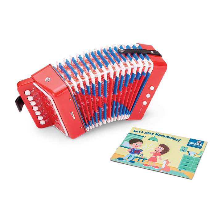 Accordion with music book - red