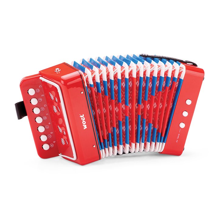 Accordion with music book - red