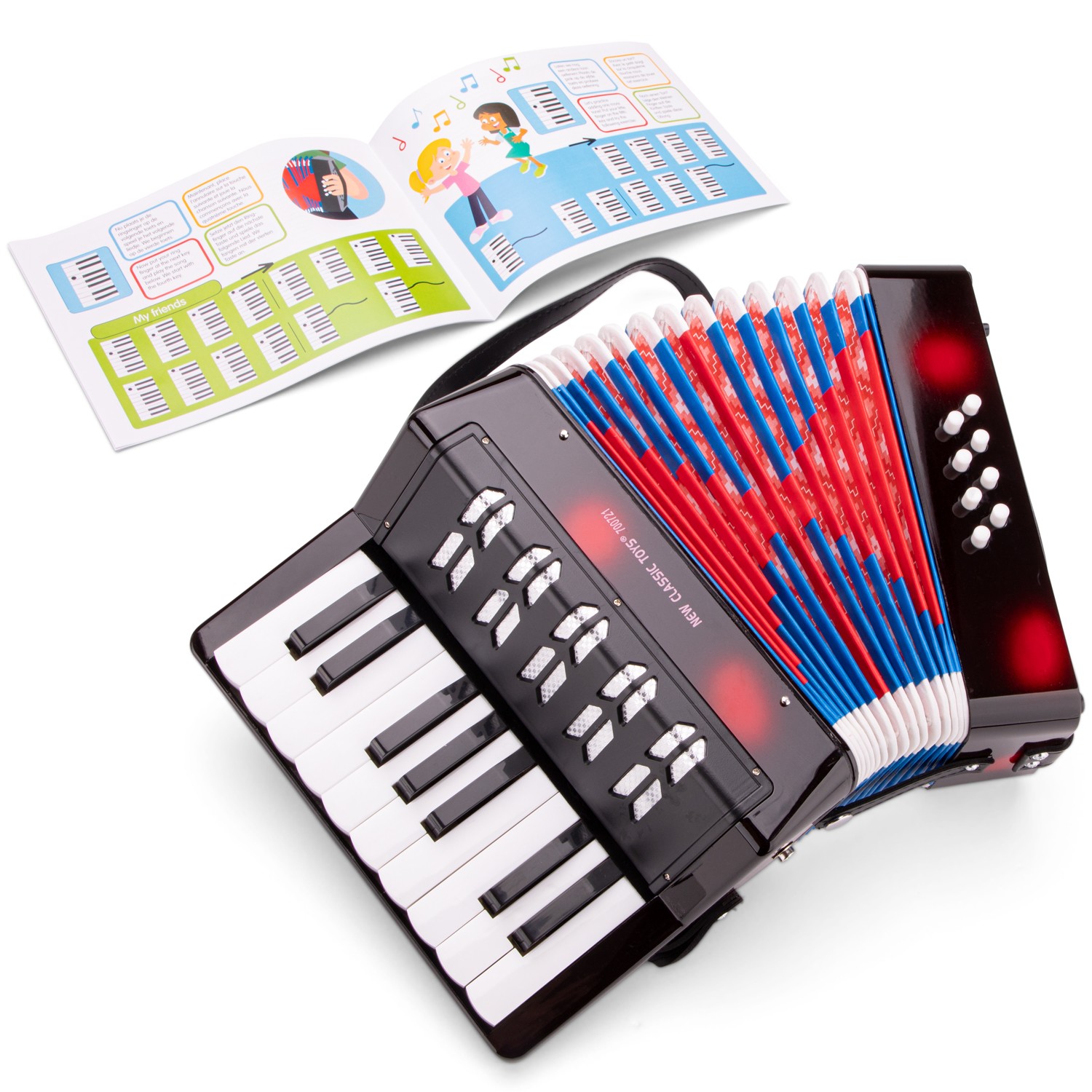 Accordion with music book - black