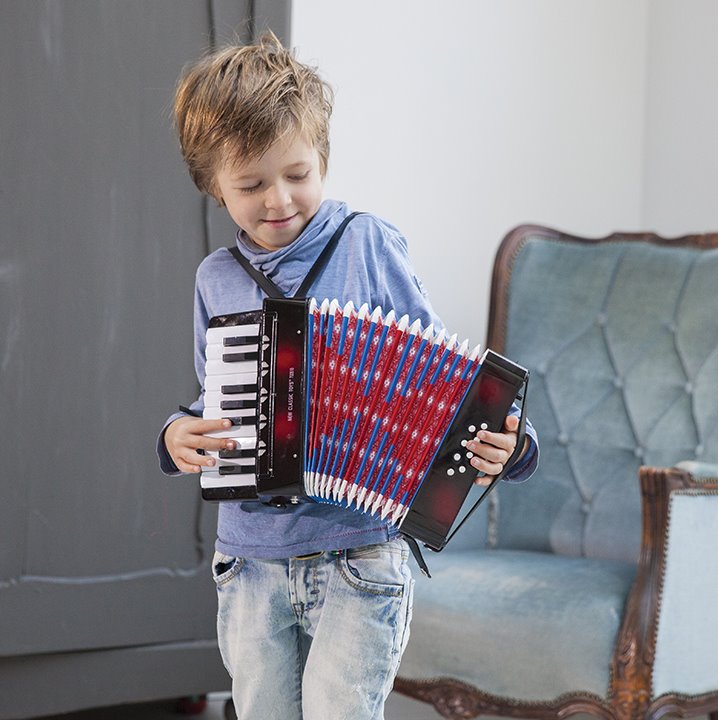 Accordion with music book - black