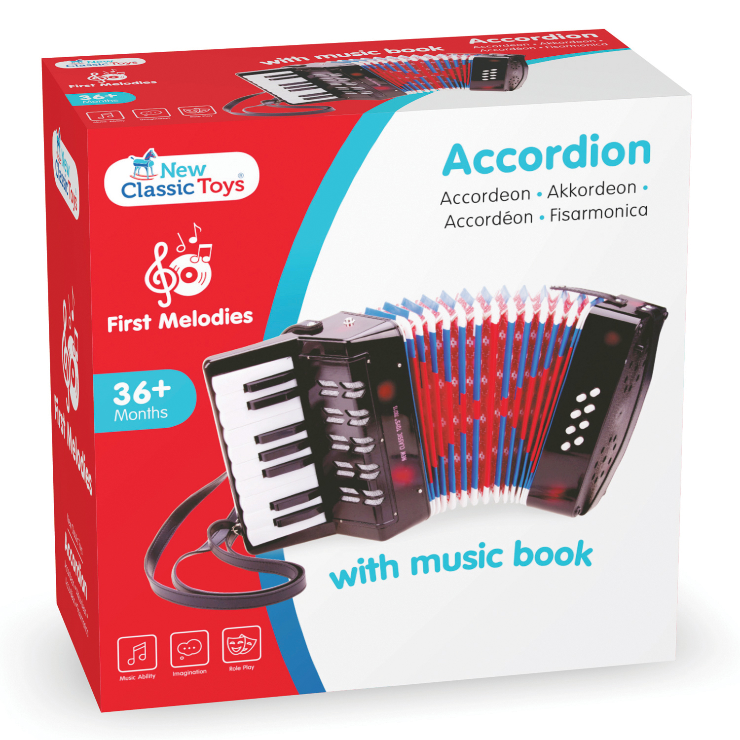 Accordion with music book - black