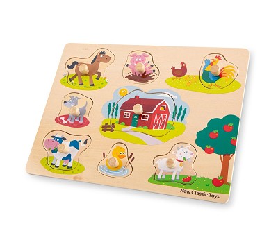 Peg puzzle - 8 pieces - farm