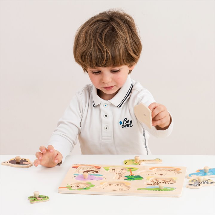 Peg puzzle - 8 pieces - safari