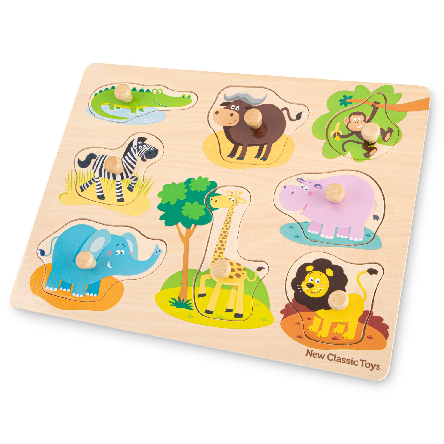 Peg puzzle - 8 pieces - safari