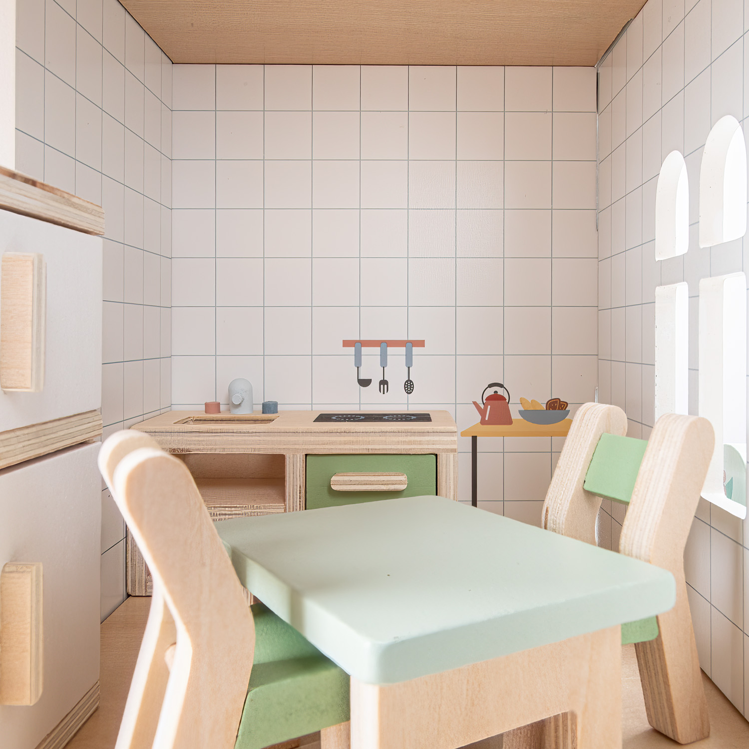 Doll house including furniture