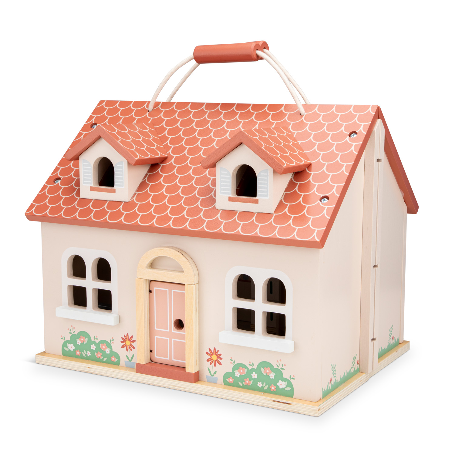 Foldable doll house including furniture