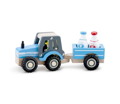 Tractor with trailer - milk bottles