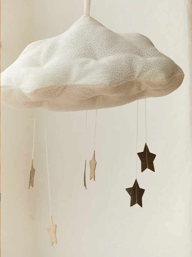 Cloud Corderoy White With Stars - 34 cm