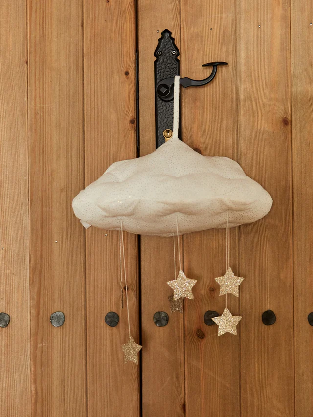 Cloud Corderoy White With Stars - 34 cm