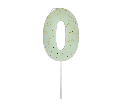 Mint Number 0  Candle - ED25