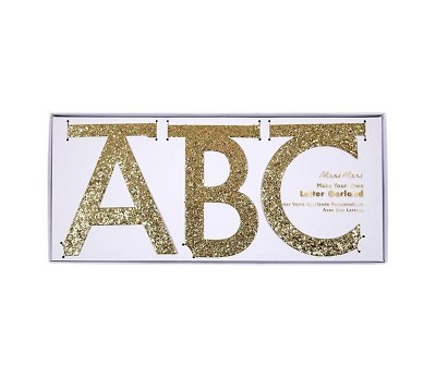 Gold Glitter Letter Garland Kit - SS25