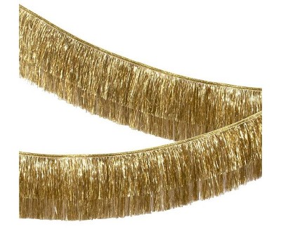 Gold Tinsel Fringe Garland AW26