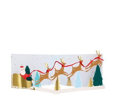 Santa's Sleigh 3D Scene Christmas Card AW26