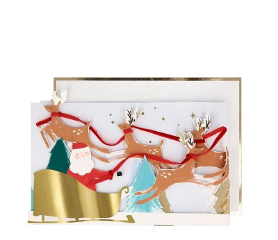 Santa's Sleigh 3D Scene Christmas Card AW26