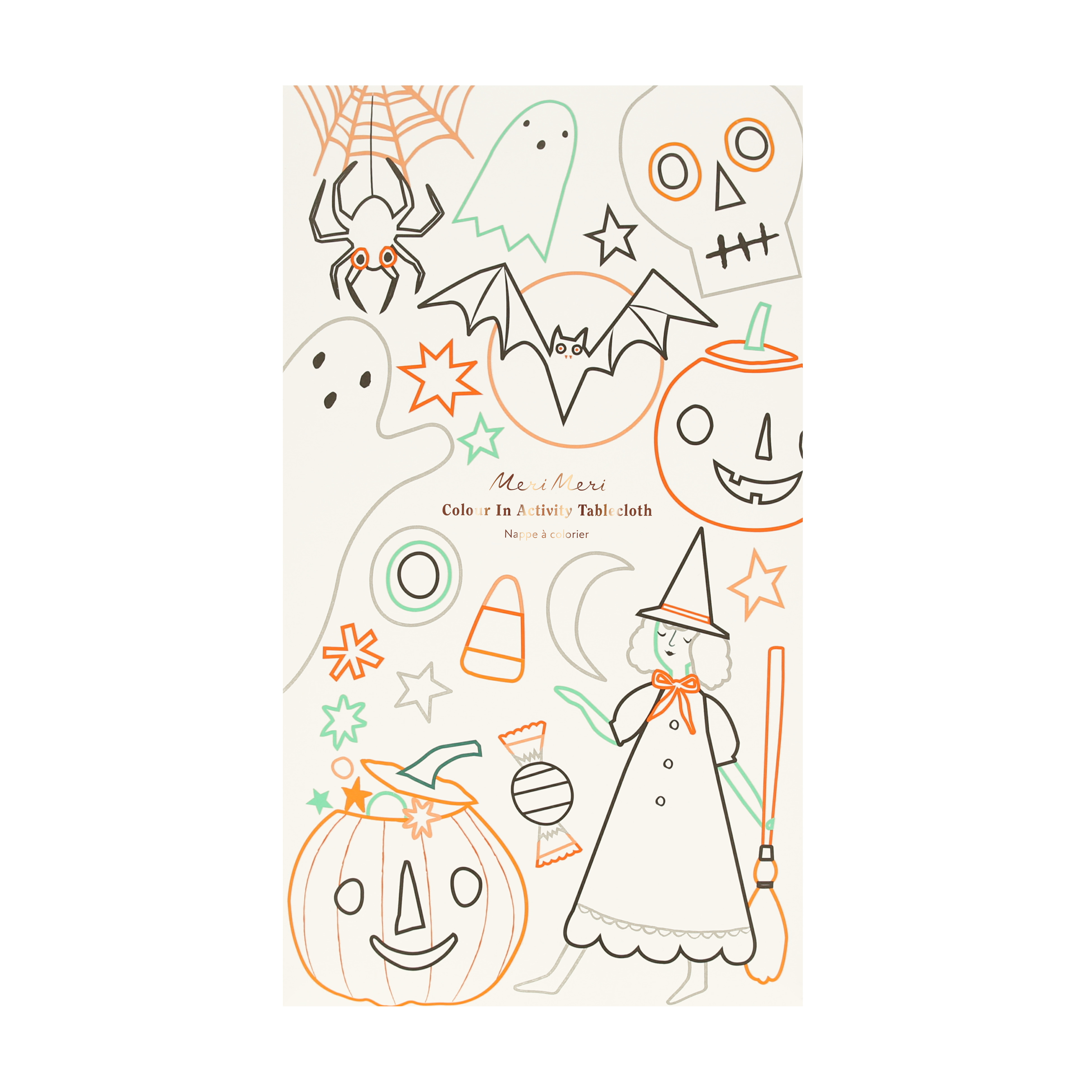 Halloween Color In Activity Tablecloth AW26