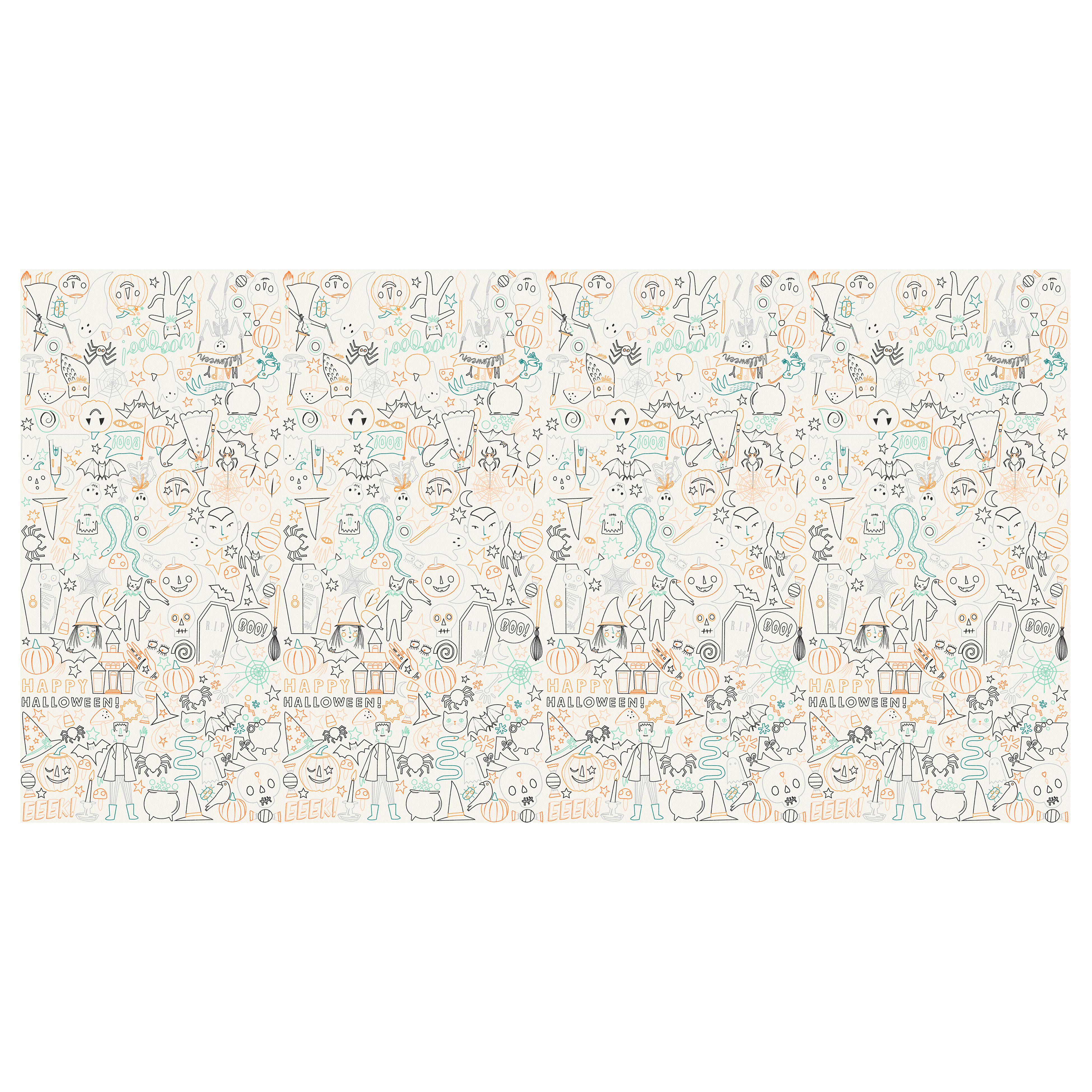 Halloween Color In Activity Tablecloth AW26