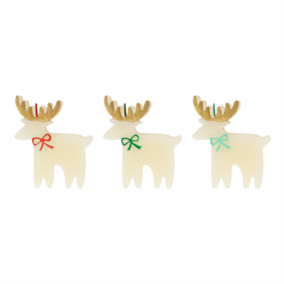 Reindeer With Bow Candles - AW24