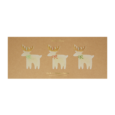 Reindeer With Bow Candles - AW24