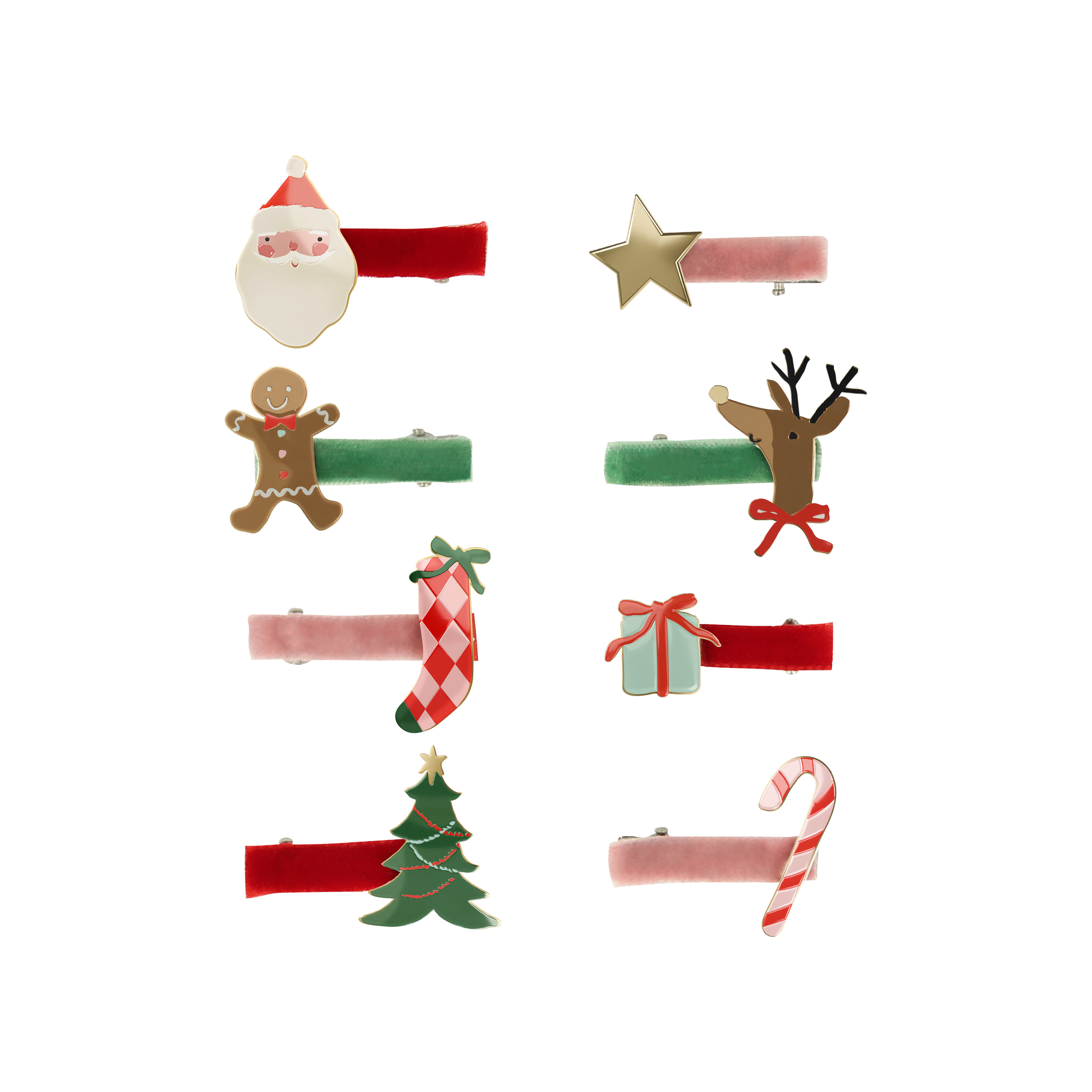 Jolly Christmas Hair Clips (x 8) AW26