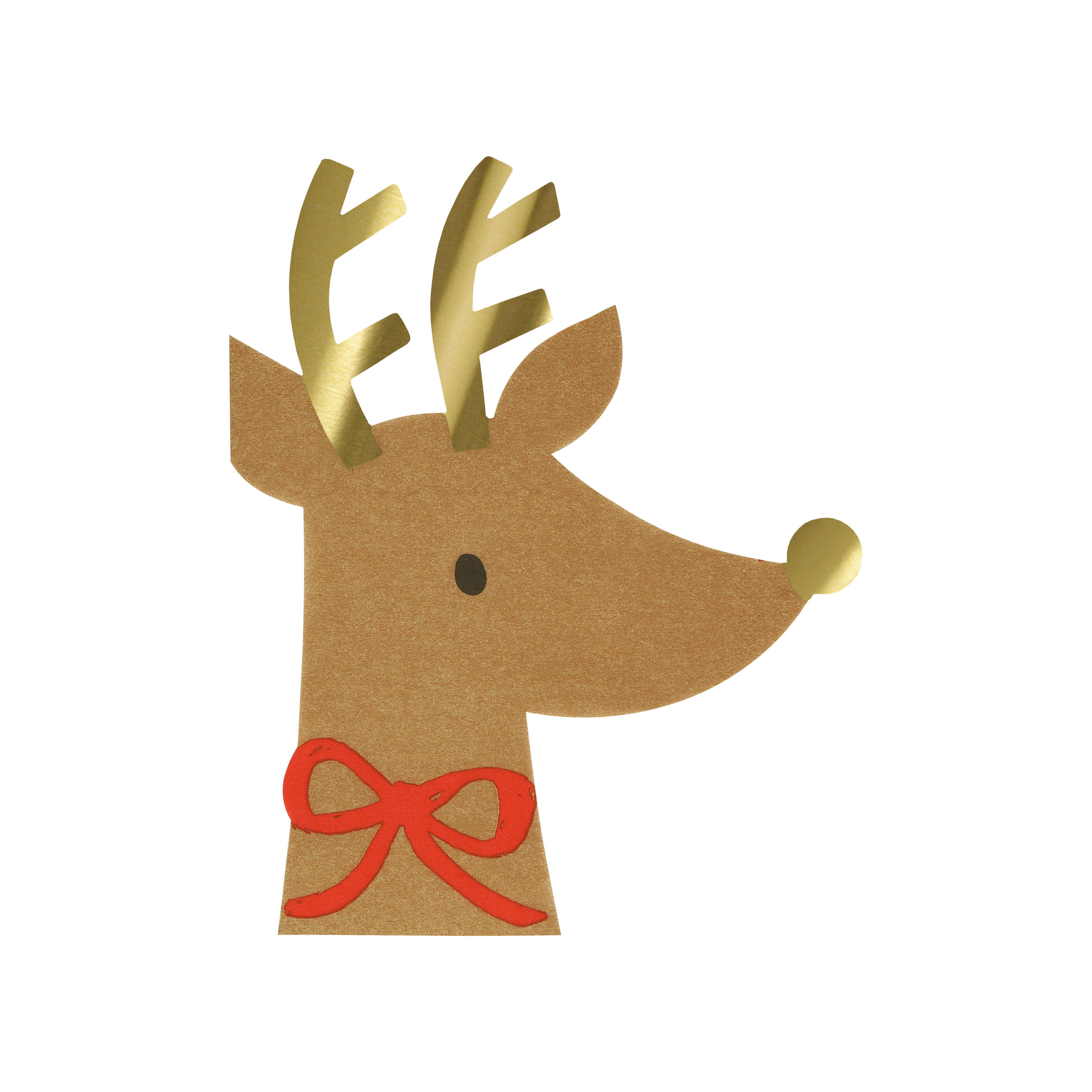 Reindeer With Red Bow Napkins - AW25