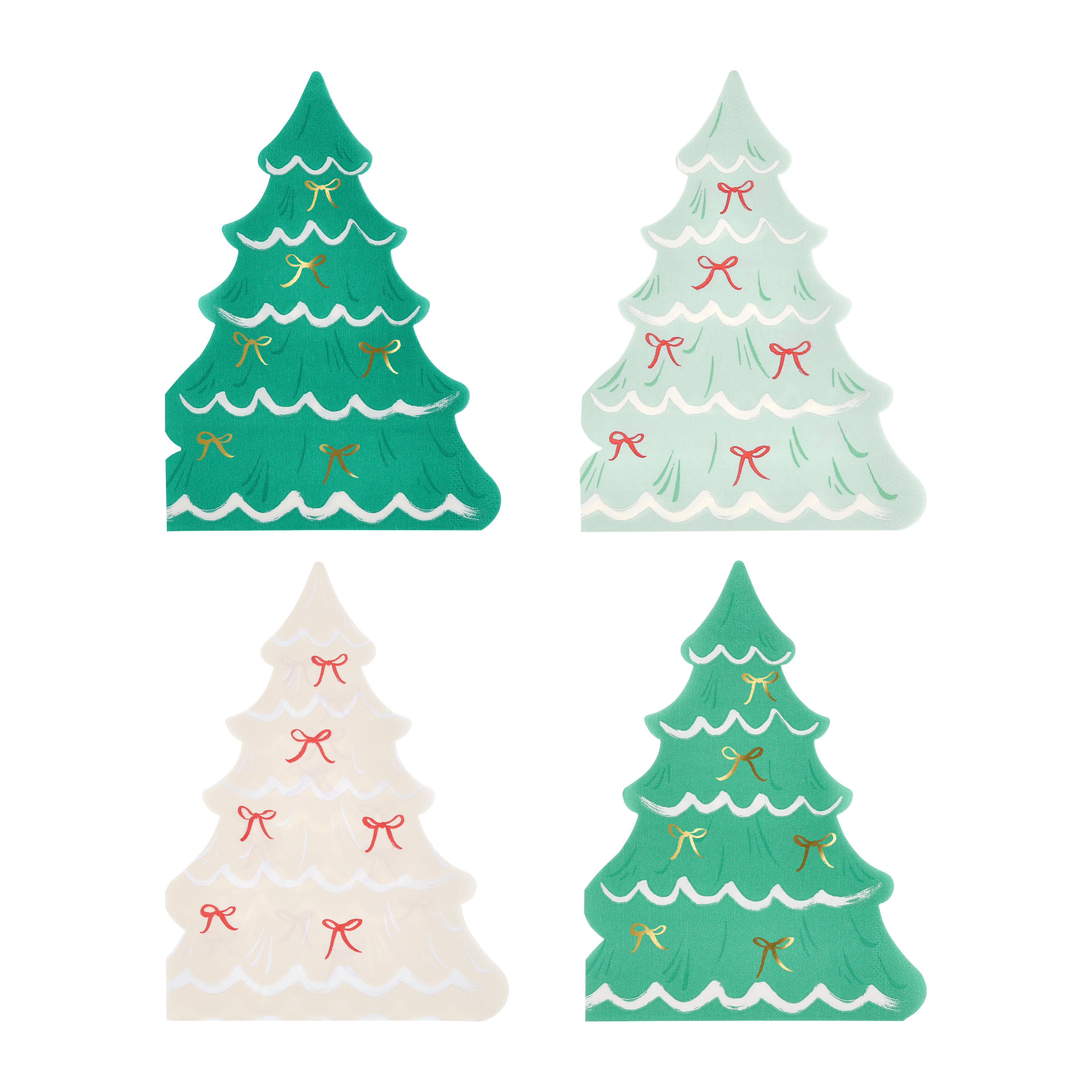 Christmas Tree With Bows Napkins (x 16) AW26