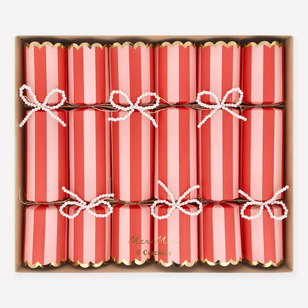 Pearl Bow No-Snap Crackers (x 6) AW26
