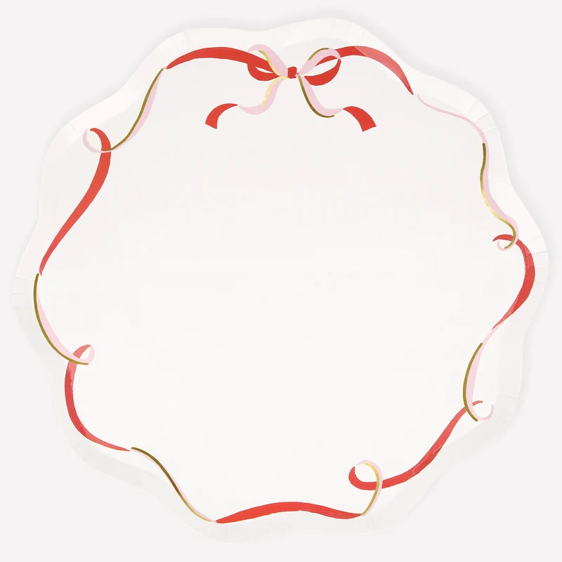 Ribbon Bow Dinner Plates (x 8) AW26
