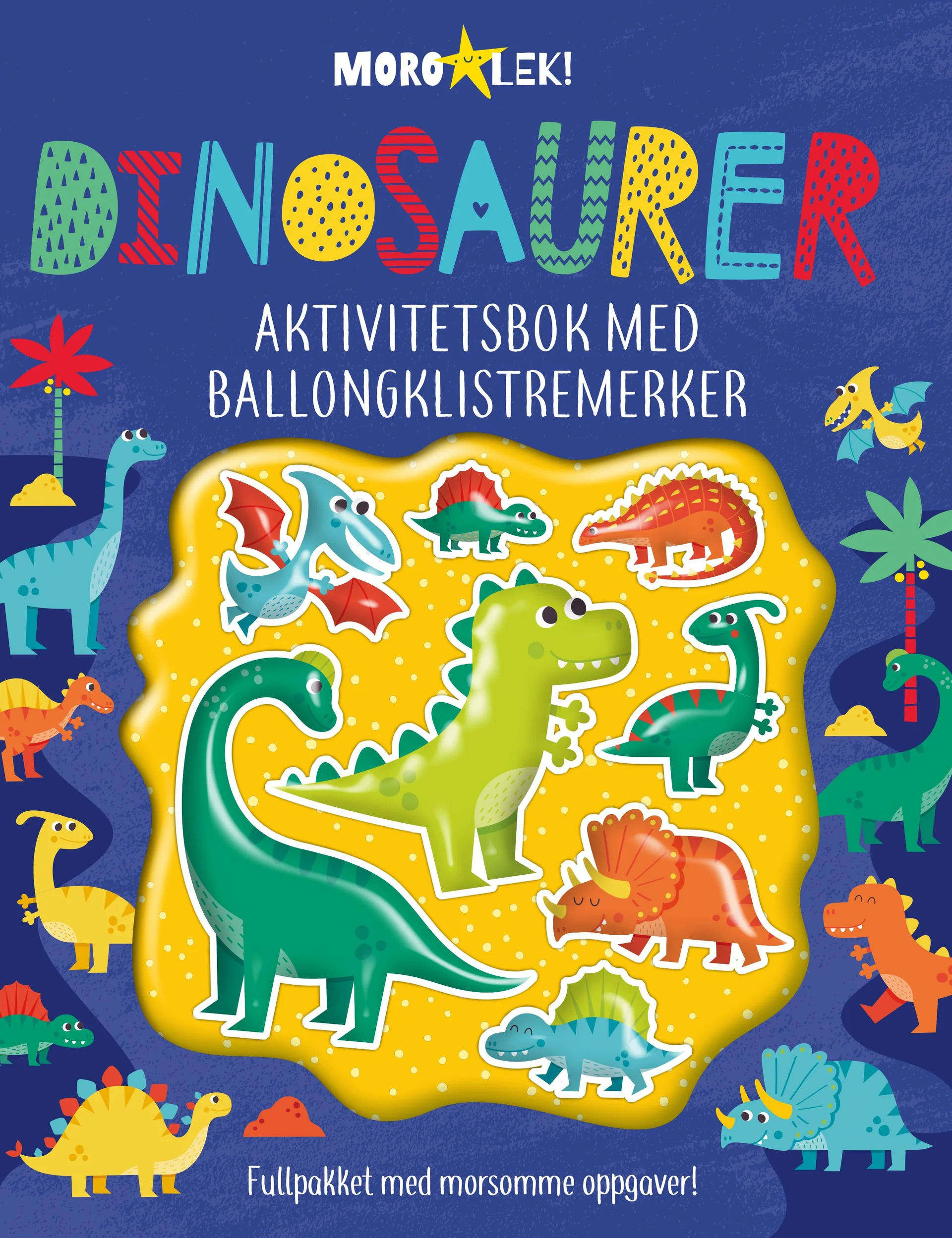 Akt.bok dinosaur m/ballongstickers blå