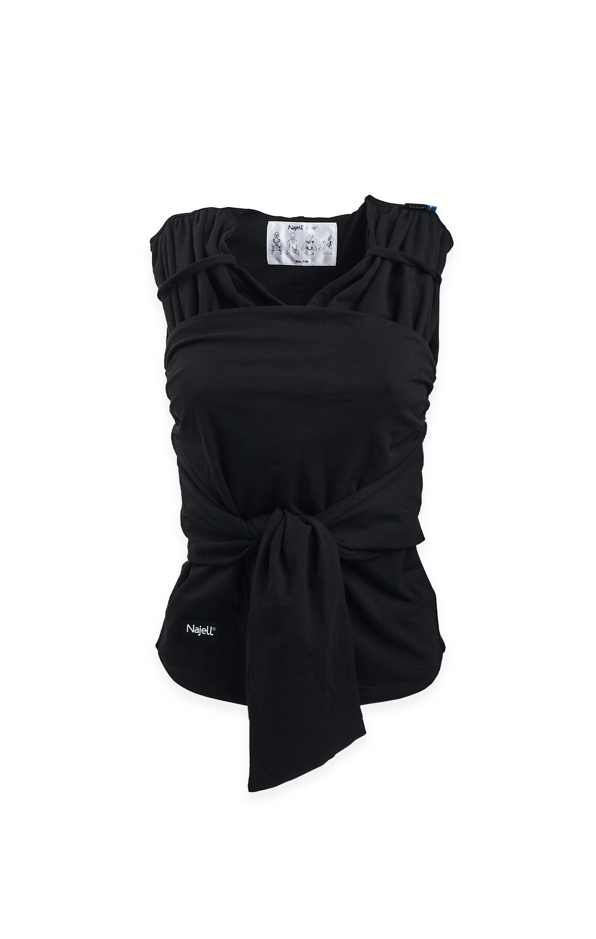 Ferdigknyttet Bæresjal - Charcoal Black XL